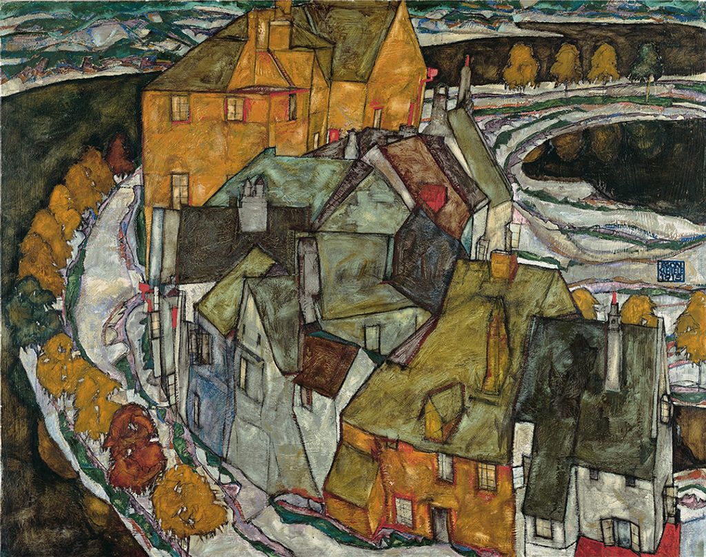 Legendarte - Kunstdruck auf Leinwand - Der Häuserbogen (Inselstadt) Egon Schiele - Wanddeko, Canvas cm. 80x100