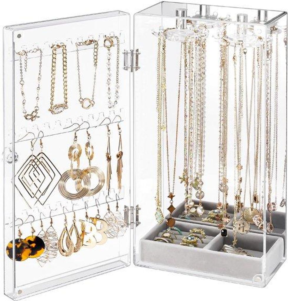 Acryl Oorbellenhouder, Transparante Sieradenorganizer, Stofdichte Oorbellen Display Box, Transparante Sieradenstandaard
