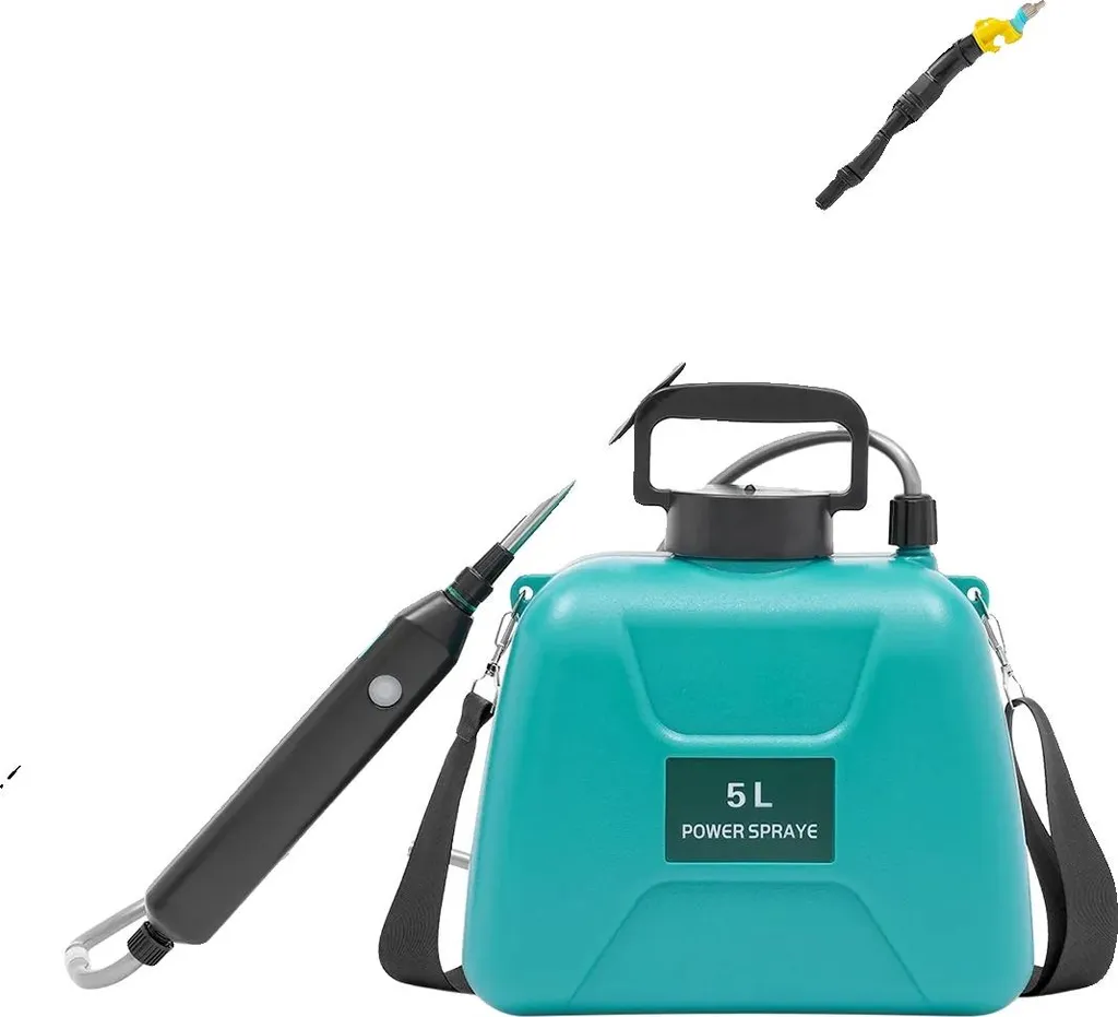Pulvérisateur 5L à batterie USB vert avec sangle ajustable ergonomique