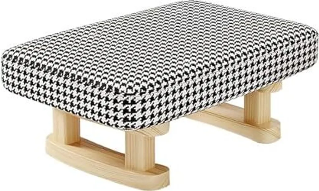 Sgabello Rettangolare Imbottito GDWD: Eleganza in Legno per Soggiorno