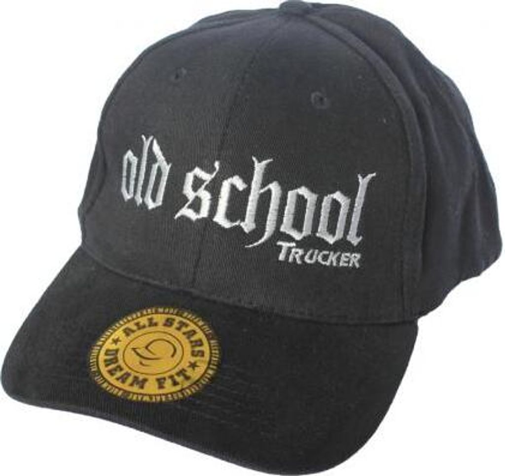Baseballcap mit Einstickung - old school Trucker - 68498 schwarz