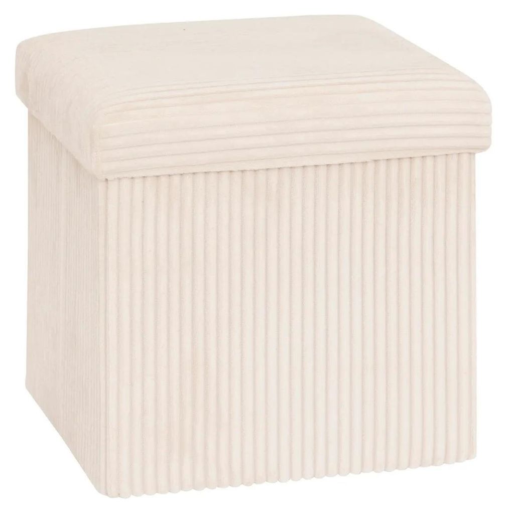 Sitzhocker Cord Elfenbein 38x38x38 cm Produktbild 