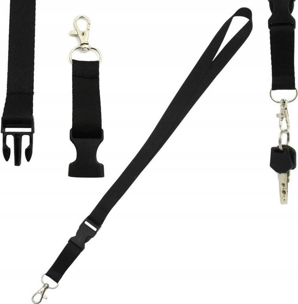 LANYARD čierna Šírka 20 mm Dĺžka 52 cm Šnúrka na kľúče od Obrázok produktu 