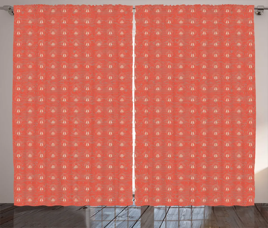 Rideau universel 280x225 pour salon, style rustique et chic abstrait