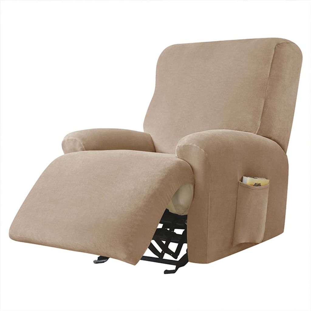 Bezug für ARMCHAIR RELAX ausziehbare Fußstütze (4-teilig), Samt, Beige, Cappuccino