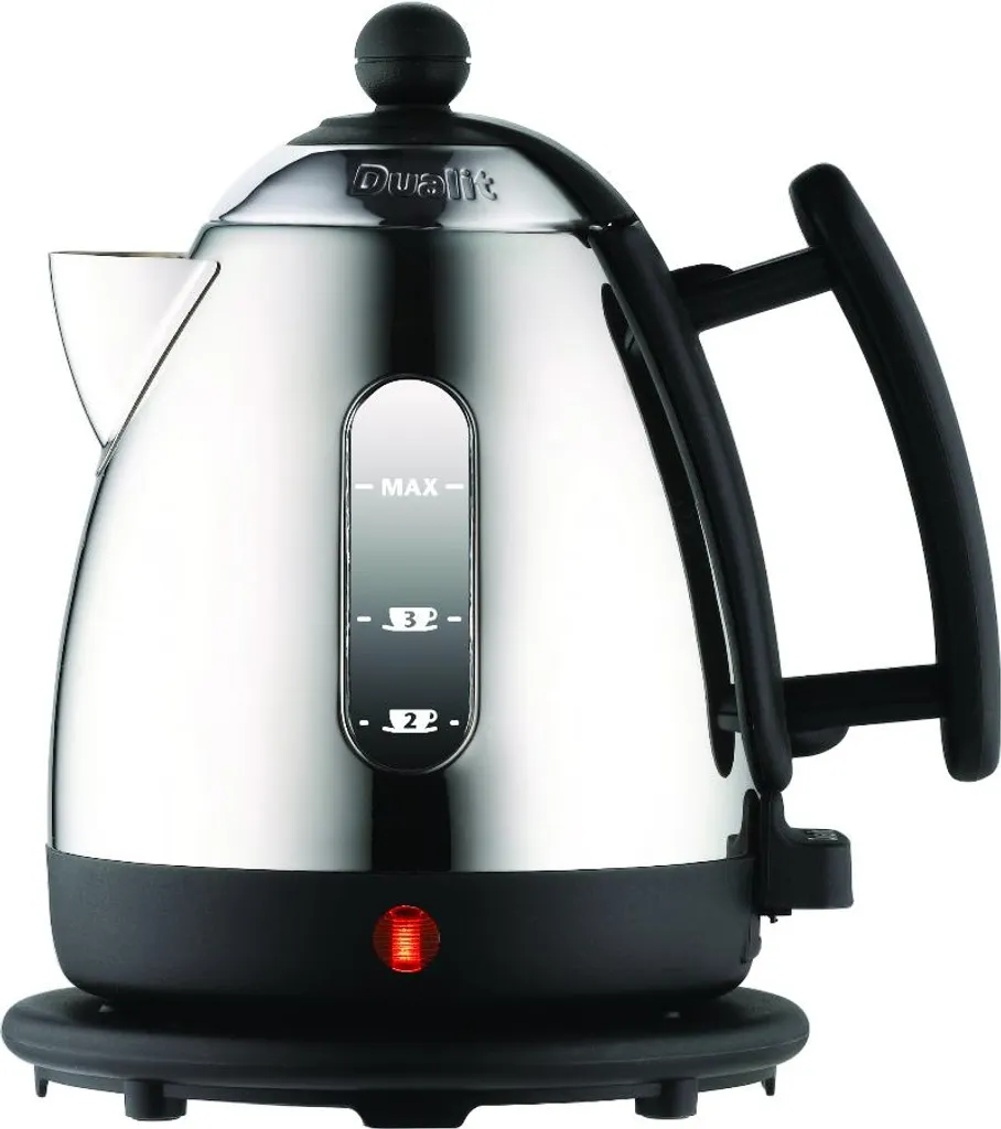 Bouilloire électrique Dualit compacte en inox avec socle 360 degrés