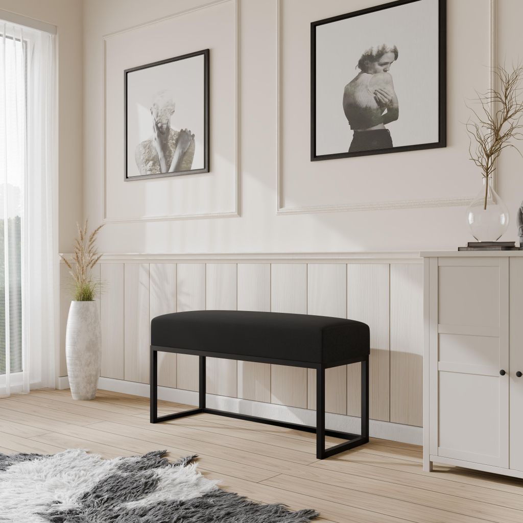 Moder Moderne gepolsterte Sitzbank mit stabilem Metallgestell – ideal für Flur, Schlafzimmer, Wohnzimmer oder Ankleidezimmer. 80 CM