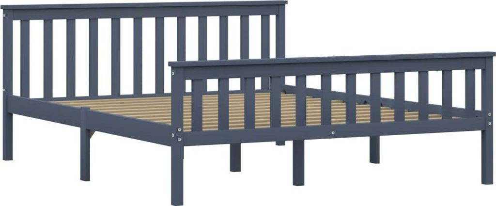 vidaXL Posteľ z masívu sivá borovica 160x200 cm Obrázok produktu 