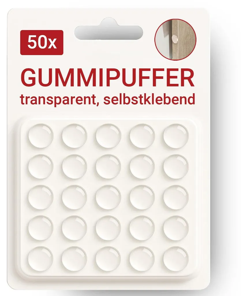 Butées transparentes adhésives fixation ultra-résistante lot de 50