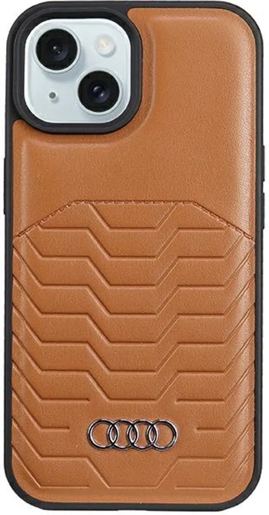 Custodia Rigida Audi per iPhone 15 Plus 14 Plus 6.7" MagSafe Brown