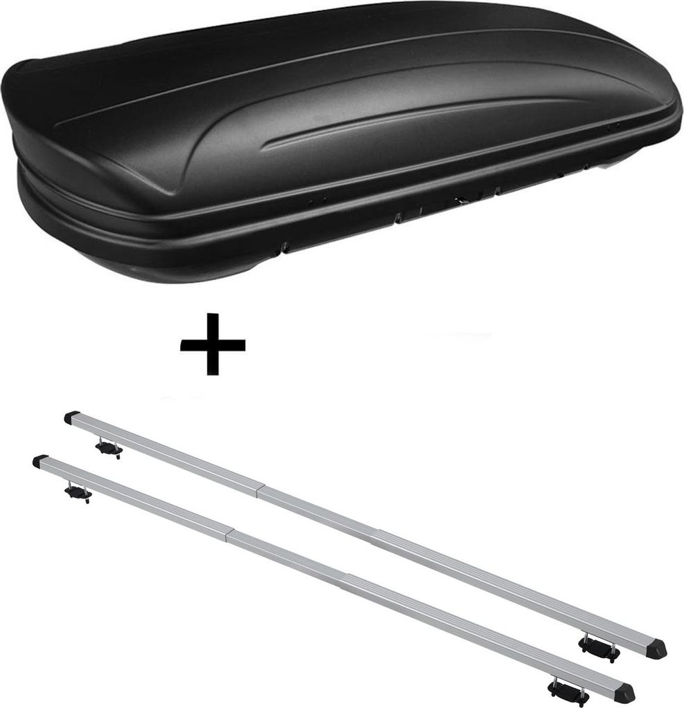 Dachbox VDPMAA320 320Ltr abschließbar schwarz matt + Dachträger RAPID kompatibel mit für Nissan X-Trail (T32) (5Türer) ab 13