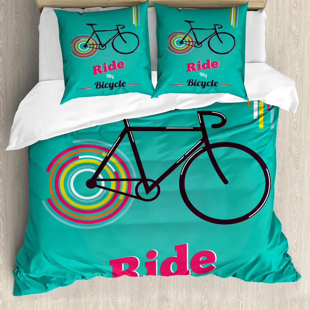Copripiumino Vintage Biciclette 200x200 ABAKUHAUS Retrò Anallergico