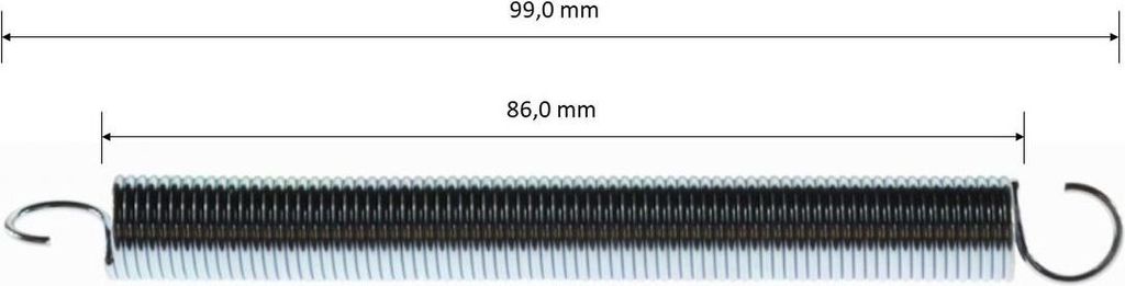 Rückholfeder für Gaspedal, Bremspedal, L=99mm, Ø8mm (z.B. CRG)
