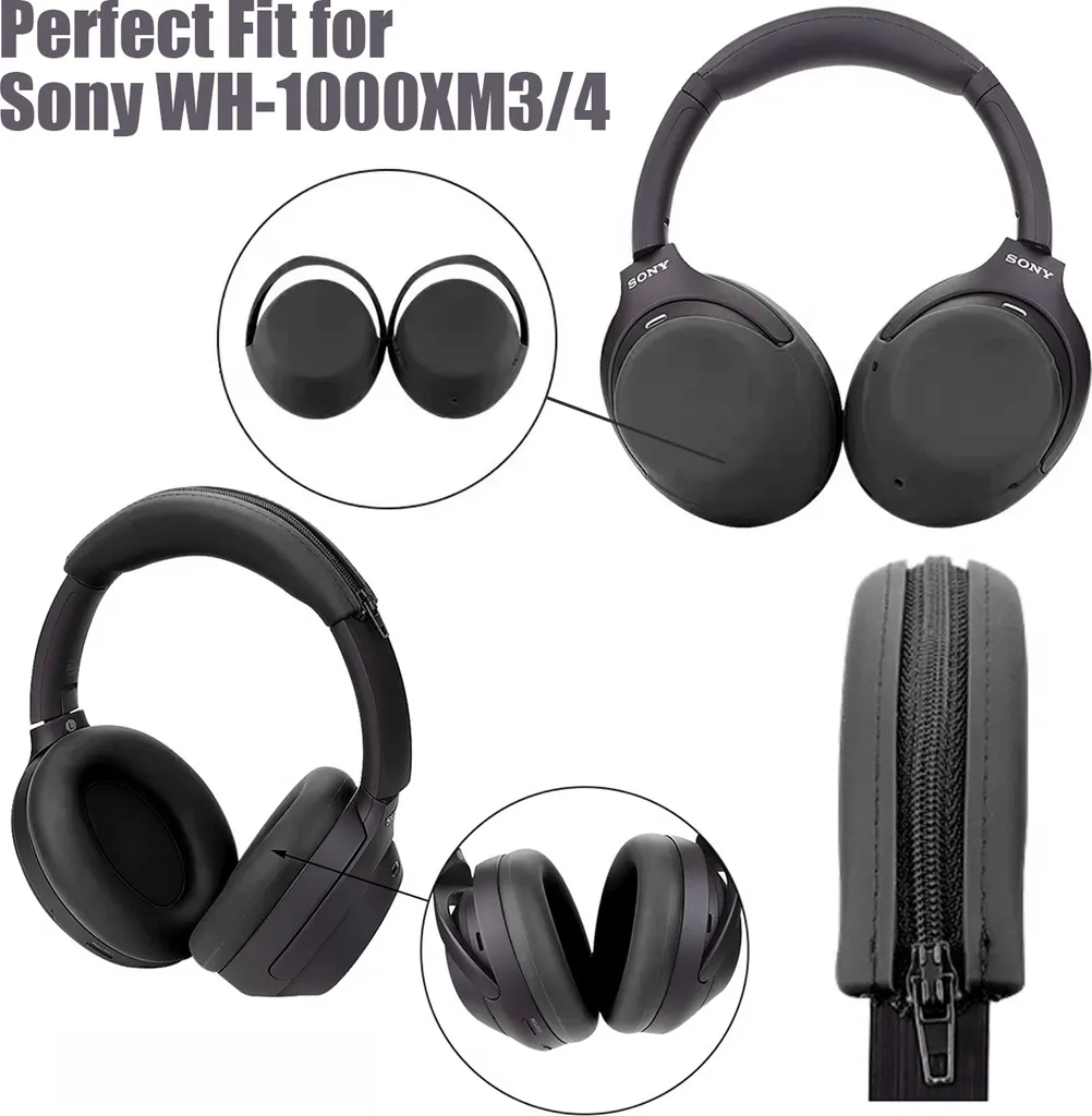 Cuscinetti Sony WH-1000XM3/4 Neri | Kit Comfort Viaggio & Relax - 2