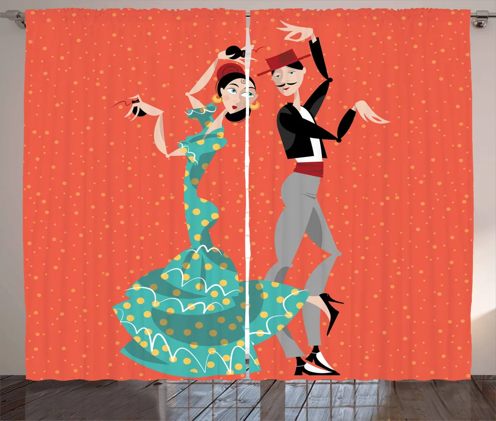Coppia Tende ABAKUHAUS Flamenco 280x245cm | Con Ganci e Passanti