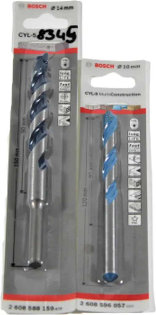 Set Punte Bosch Professional per Cemento e Piastrelle - 2 Pezzi Carburo