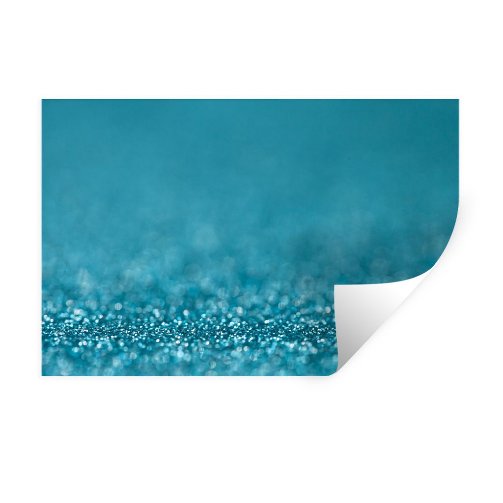 MuchoWow Wandtattoo Wandsticker Wandaufkleber Türkisfarbener Glitter 30x20 cm Selbstklebend und Repositionierbar - Wierderverwendbar - Selbstkle...