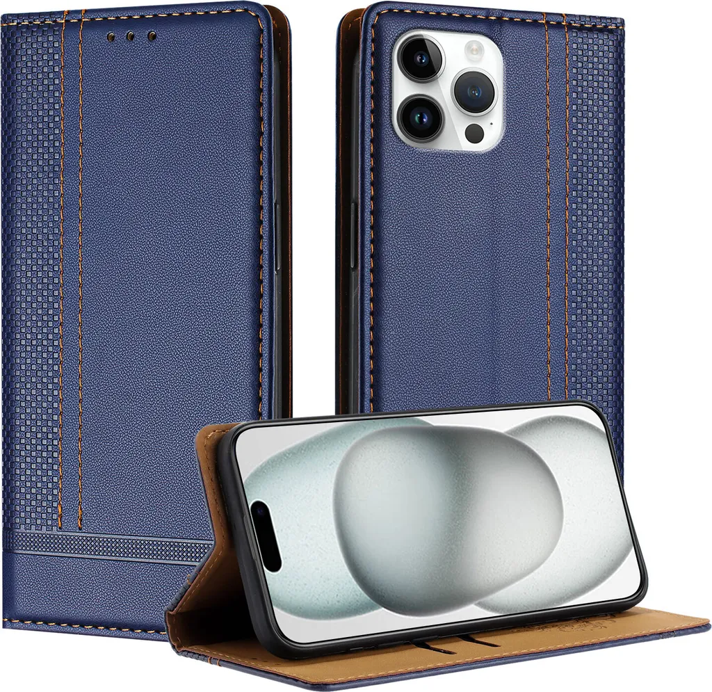 Cover IPhone 12/12 Pro In Pelle PU Con Supporto E Slot Porta Tessere - Custodia A Libro Magnetica - Marrone - 4