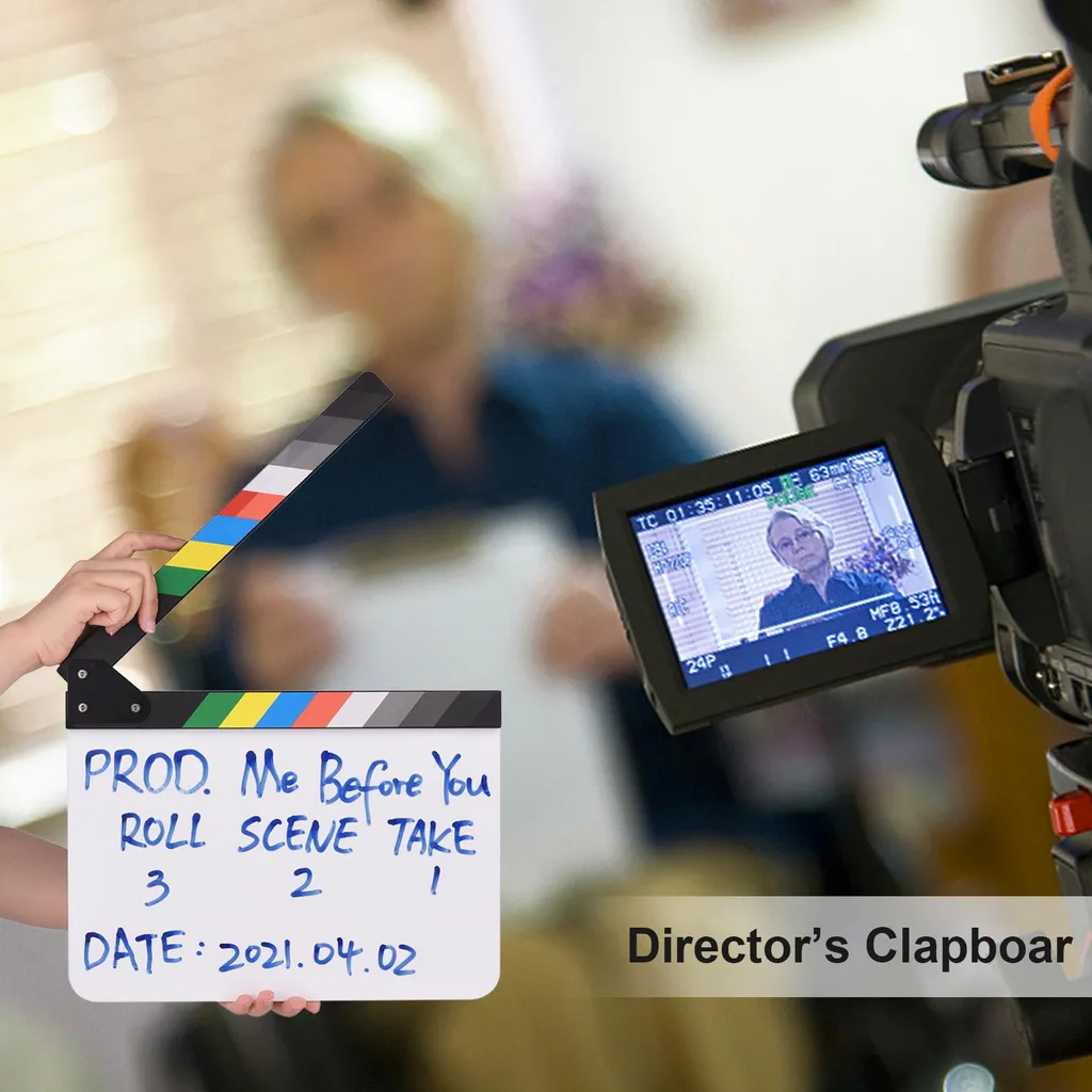 Ciak Acrilico 30x25cm - Per Film, Fotografia E Regia, Con Magnete E