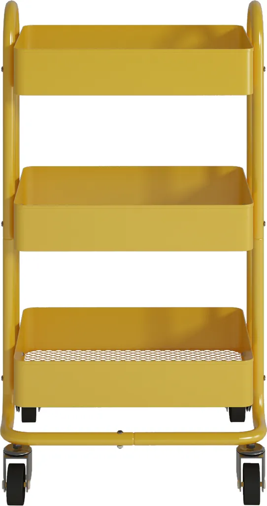 Carrello Portaoggetti Giallo Pyhäntä 3 Ripiani | Salvaspazio Casa - 5