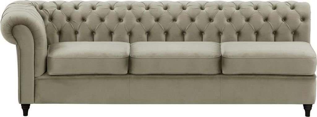 Chesterfield Modul - Dreisitziges Seitenelement, links (3L)-Velluto 17-black