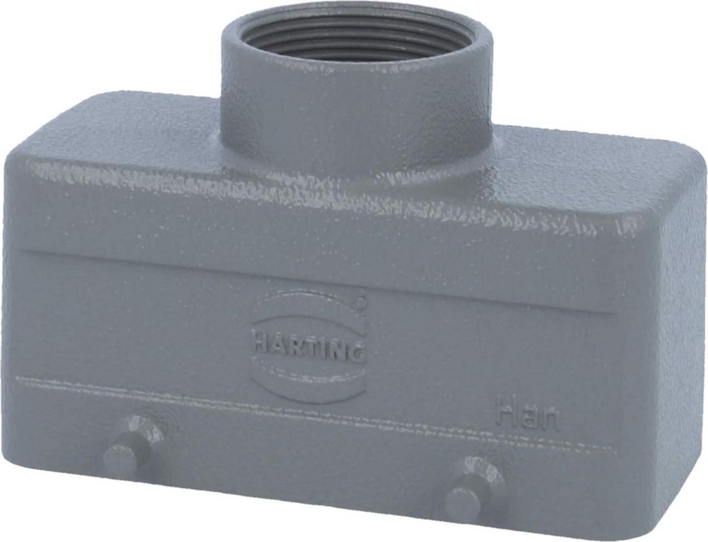 HARTING Han 16B Tüllengehäuse niedrig, 1xM32 gerader Kabelabgang, für 2 Bügel (am Unterteil) Verschraubung M32