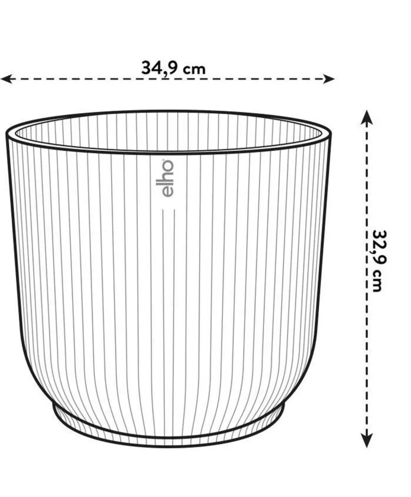 Elho Vibes Fold Round 35 : Pot de Fleurs Rose Ø 35 cm avec Roues Intégrées - 10