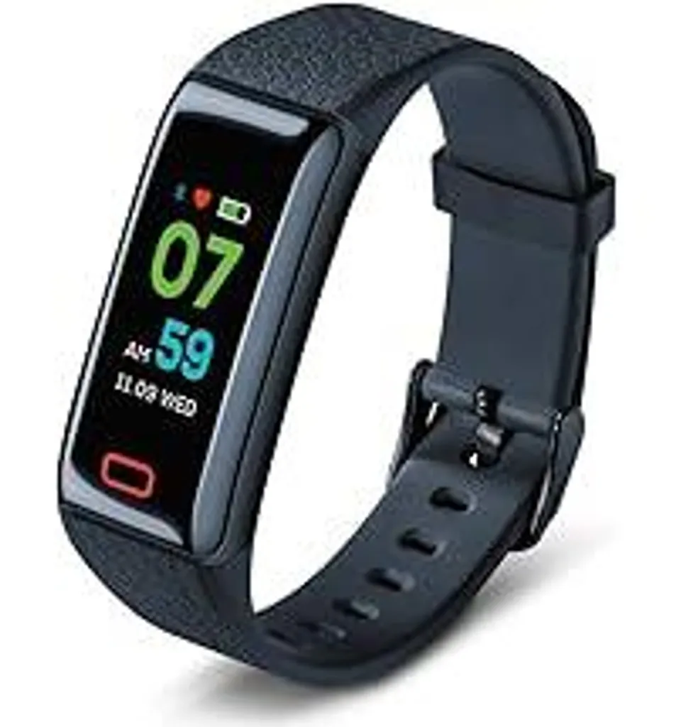 Beurer AS 98 Activity Tracker, braccialetto fitness con misurazione del battito cardiaco e monitoraggio del sonno, per un controllo ottimale dell'attività fisica con display touch a colori e app 676,68, 1 pezzo (confezione da 1)