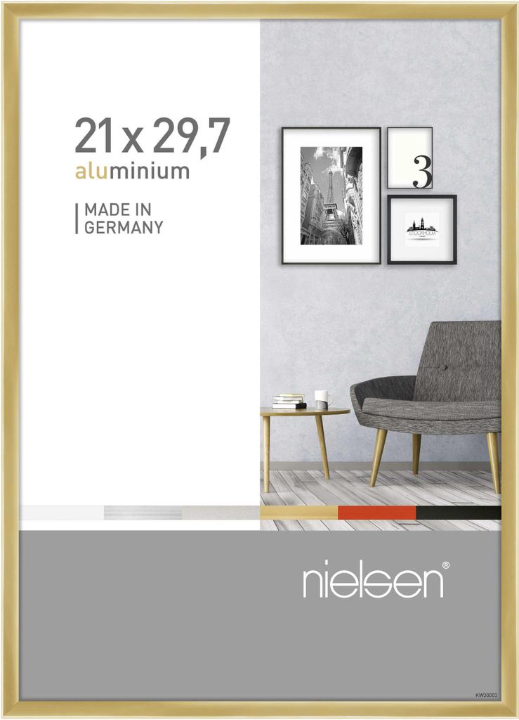 nielsen Aluminium Bilderrahmen Pixel, 21x29,7 cm (A4), Gold