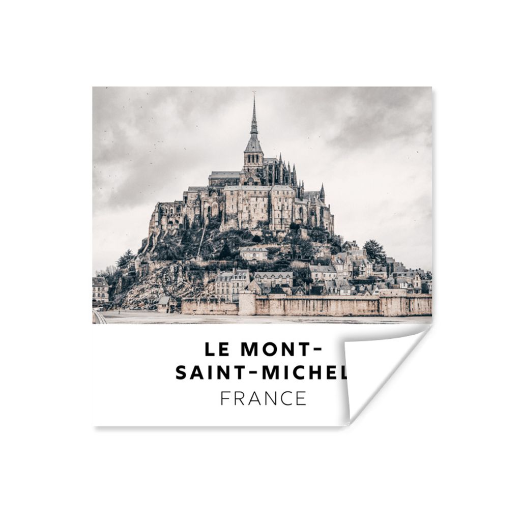 MuchoWow Poster Frankreich - Kirche - Nebel 75x75 cm - Wand Dekoration