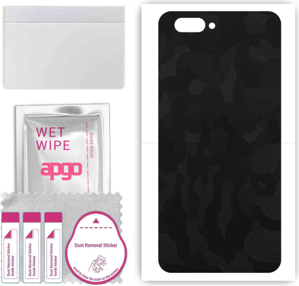 apgo Rückseite Schutzfolie, Skin, kompatibel mit Doogee Y7 Plus, Hinten Displayschutzfolie aus Vinylfolie, kratzfest, einfache Montage - Schwarzes...