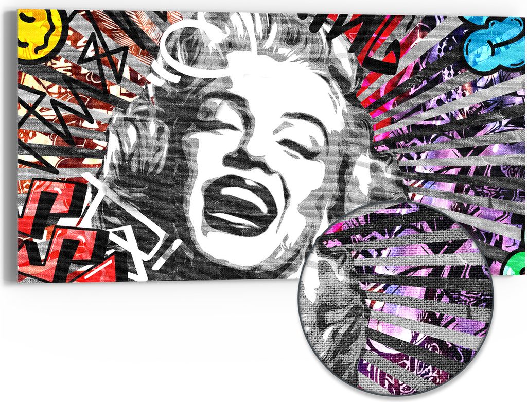 DEQOART Hybrid Leinwand Bild 60x30 cm 'Ikonenmoment' Wandbild Glas flach modern