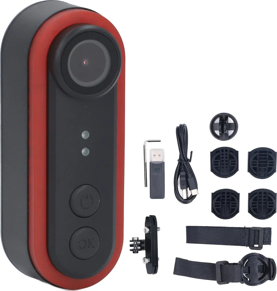 Caméra vélo 1080p avec feu arrière 150° grand angle et batterie 3500mAh