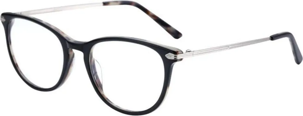 Lunettes d'intello rondes vintage rétro à lentille claire monture unie