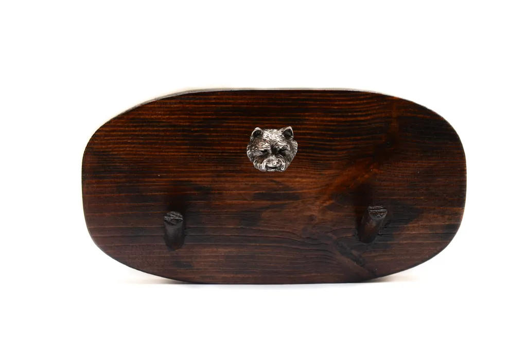 Portaoggetti Westie in Legno e Argento: Un Tocco Retrò Art-Dog