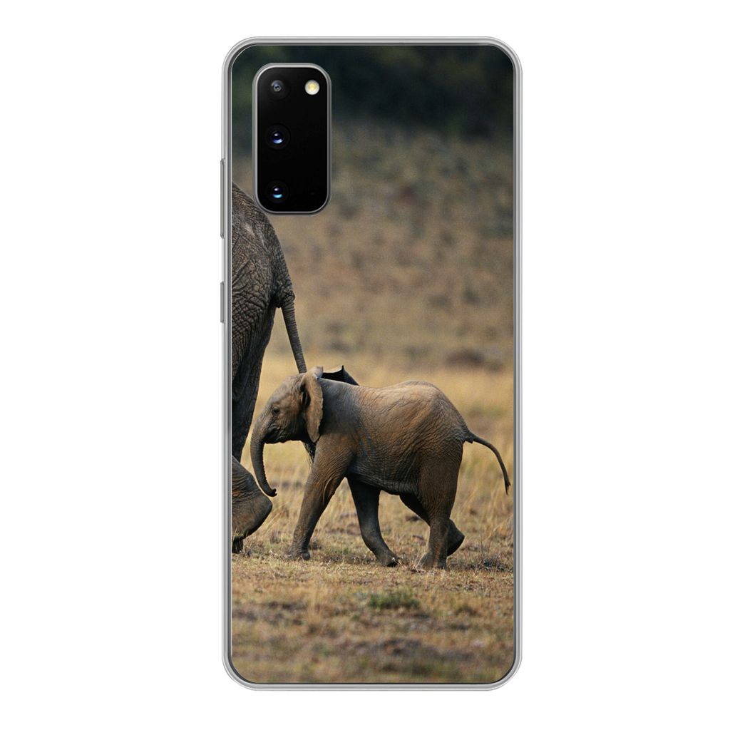 MuchoWow Handyhülle Schutzhülle Hülle für Samsung Galaxy S20 Elefant - Tiere - Savanne - Natur Silikon Softcase Handy Hülle - Bild