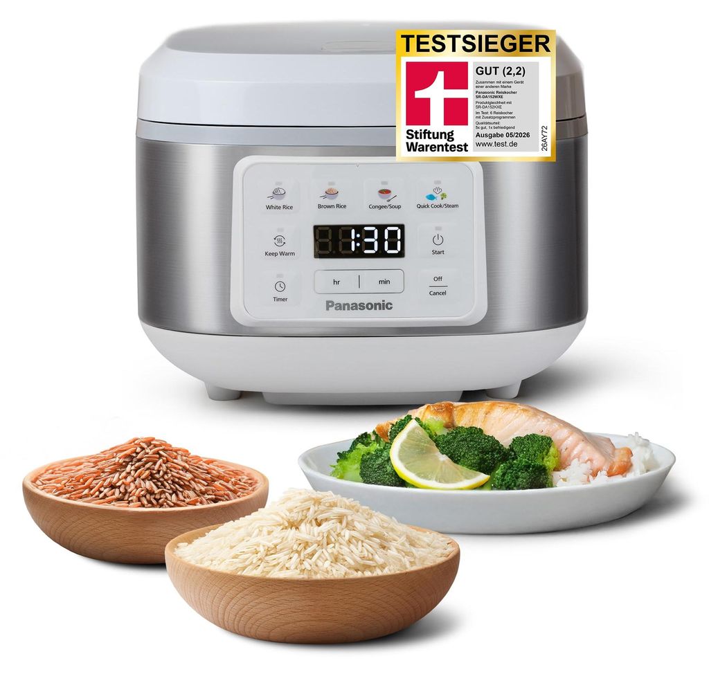 Panasonic SR-DA152WXE si/ws Reiskocher mit Dampfgarfunktion Image du produit 