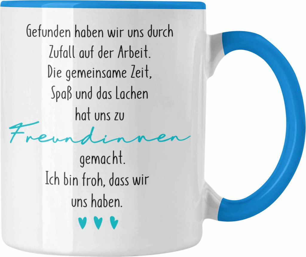 Trendation - Kollegin Tasse Geschenk Beste Arbeitskollegin Geschenkidee Abschied Abschiedsgeschenk von Kolleginnen zu Freundinnen (Blau)