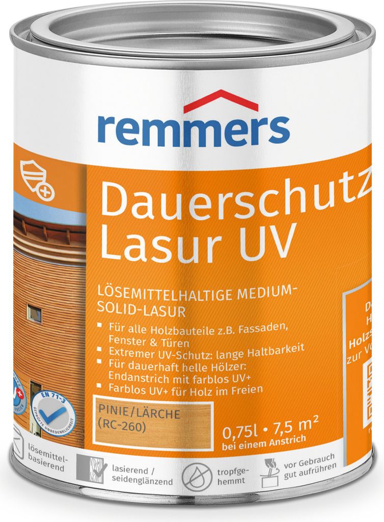 Remmers Dauerschutz-Lasur UV pinie/lärche (RC-260) 0,75 l, Produktbild 