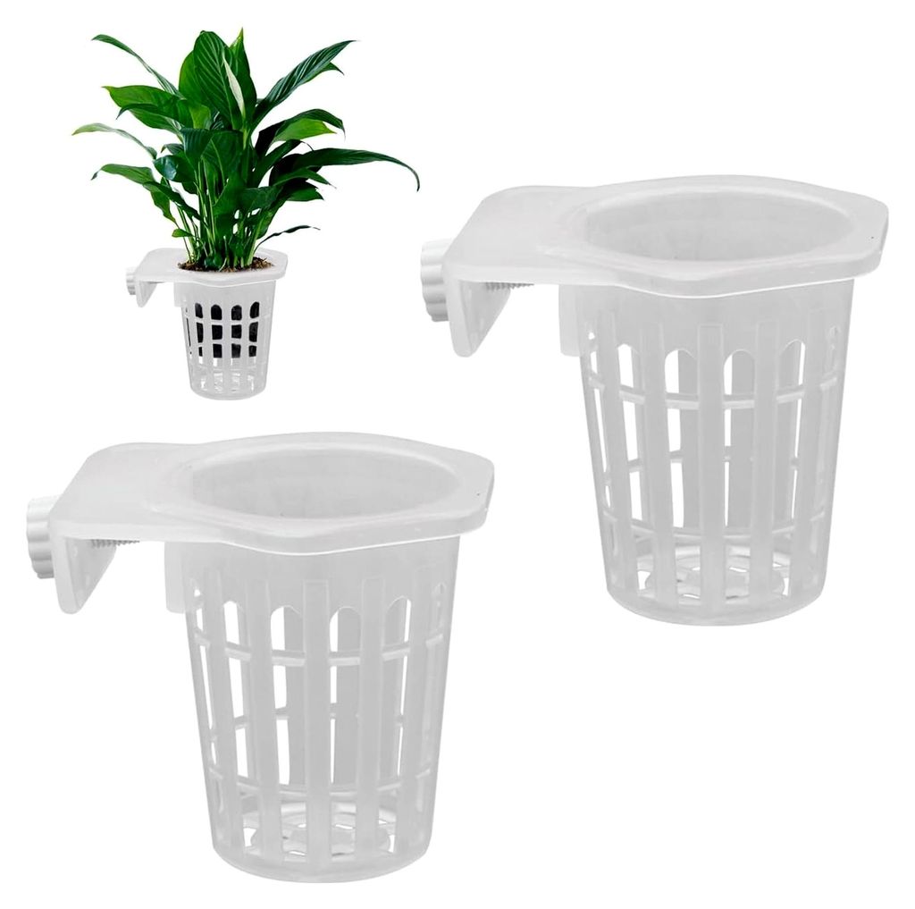 2 Stück Aquarium Pflanzenhalter, Hohes Design hängende Aquarium Pflanzer mit Haken, Pflanzenkörbe für Hydroponik und Wasserpflanzen