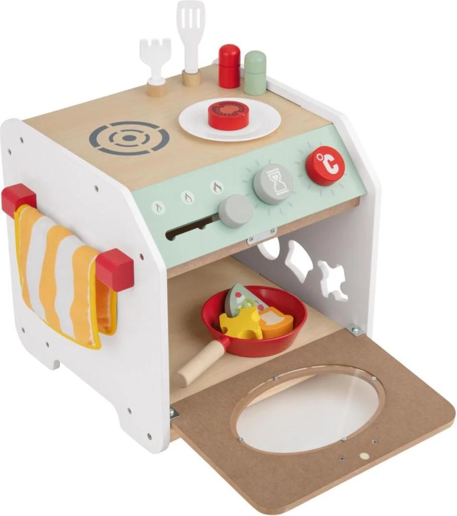 Playtive Motorikwürfel aus Holz mit Zubehör Lernspielzeug Küche