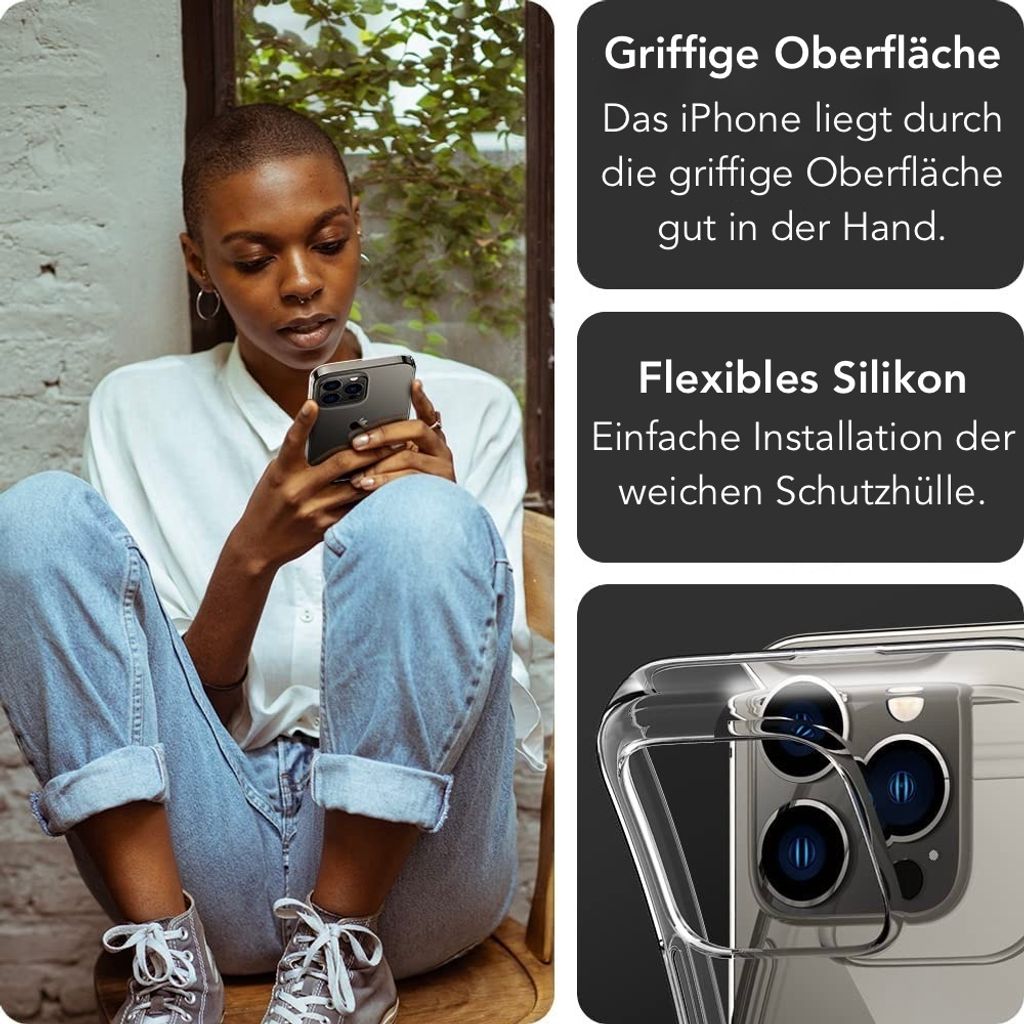 iPhone 15 Pro Max Hülle AVANA Silikon Schutzhülle TPU Klar Produktbild 5