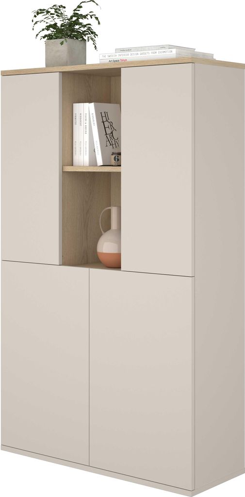 Armoire buffet Kosmo - 90x35x150cm - 4 portes -Reproduction Image du produit 