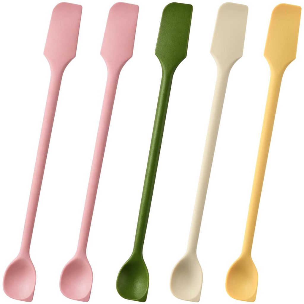 5 Mini-Silikonspatel, kleine und schmale Teigschaber für Küche und Kosmetik, ideal für kleine Schüsseln und schwer zugängliche Stellen (rosa, ...