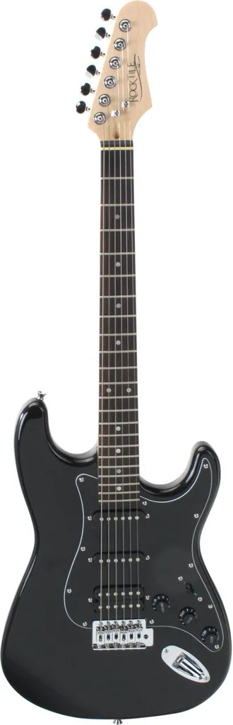 Rocktile Pro ST60-BK Guitare avec finition noire et manche en érable