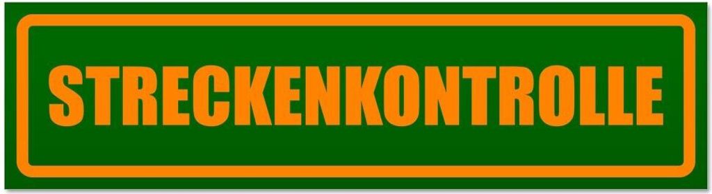 Kiwistar - Autoaufkleber - Orange - Grün - 30 x 8 cm - Streckenkontrolle - Hinweis Aufkleber Sticker für Auto, Kfz, Fahrrad, PKW, LKW