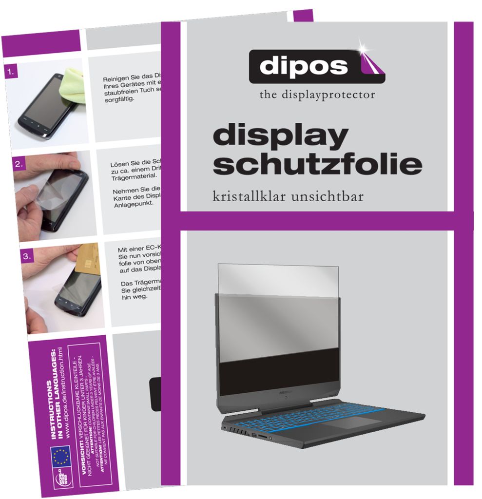 1x Schutzfolie für Medion Erazer Deputy P10 klar Displayschutzfolie Folie Display Schutz dipos