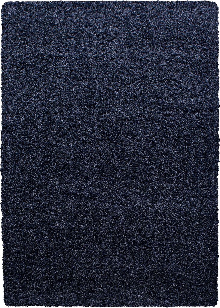 Villa Möbel Lifiva Wohnzimmer-Teppich, Hochflor-Teppich, Shaggy, Einfarbig, Farbe:Marineblau, Grösse:200x290 cm