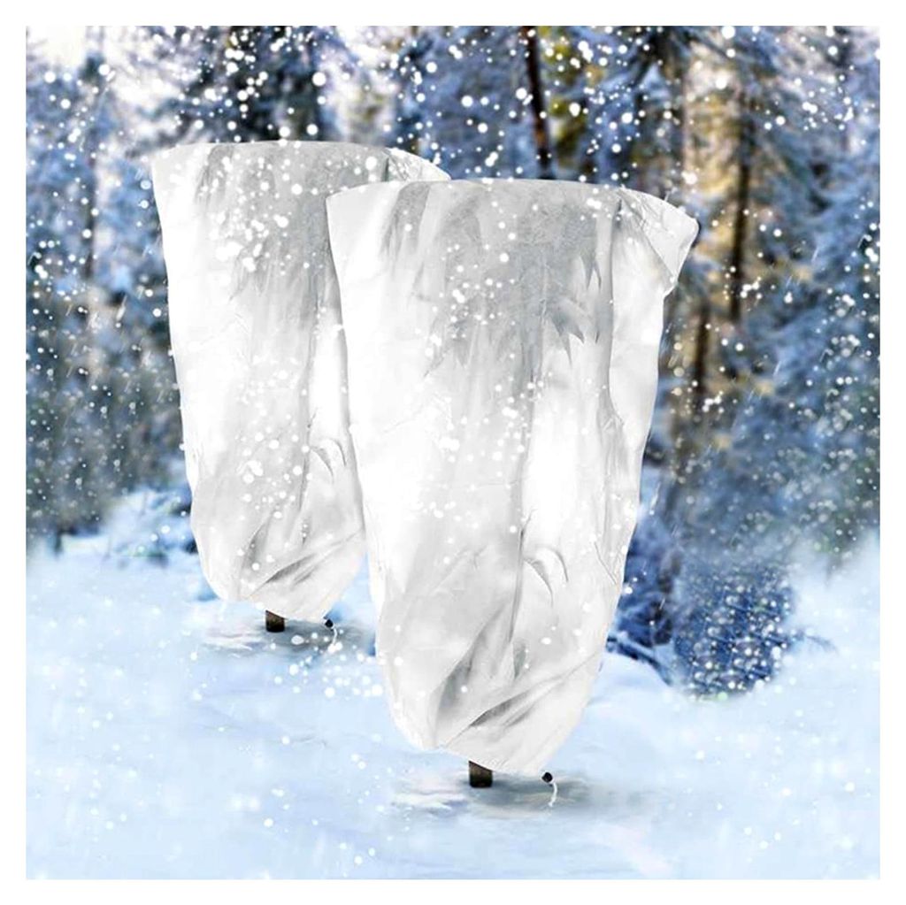 Winterschutz für Pflanzen, Frostschutz für Kübelpflanzen, wiederverwendbar, mit Reißverschluss und Kordelzug (2 Stück)