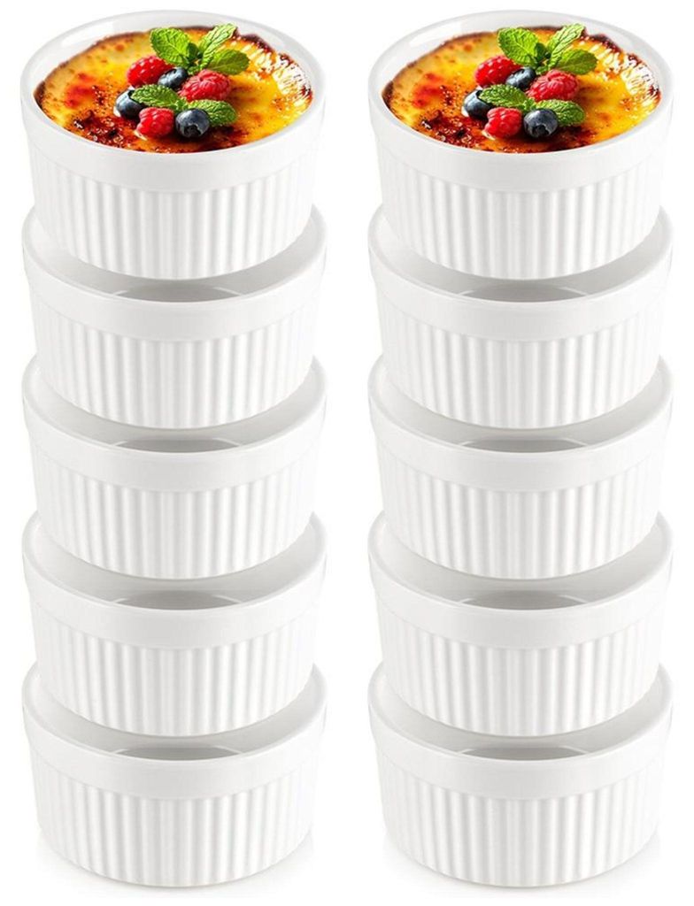 Vilde | Auflaufformen - Weiß - 260 ml - 10 Stück - Temperaturbeständig bis 350 °C - Küchenzubehör